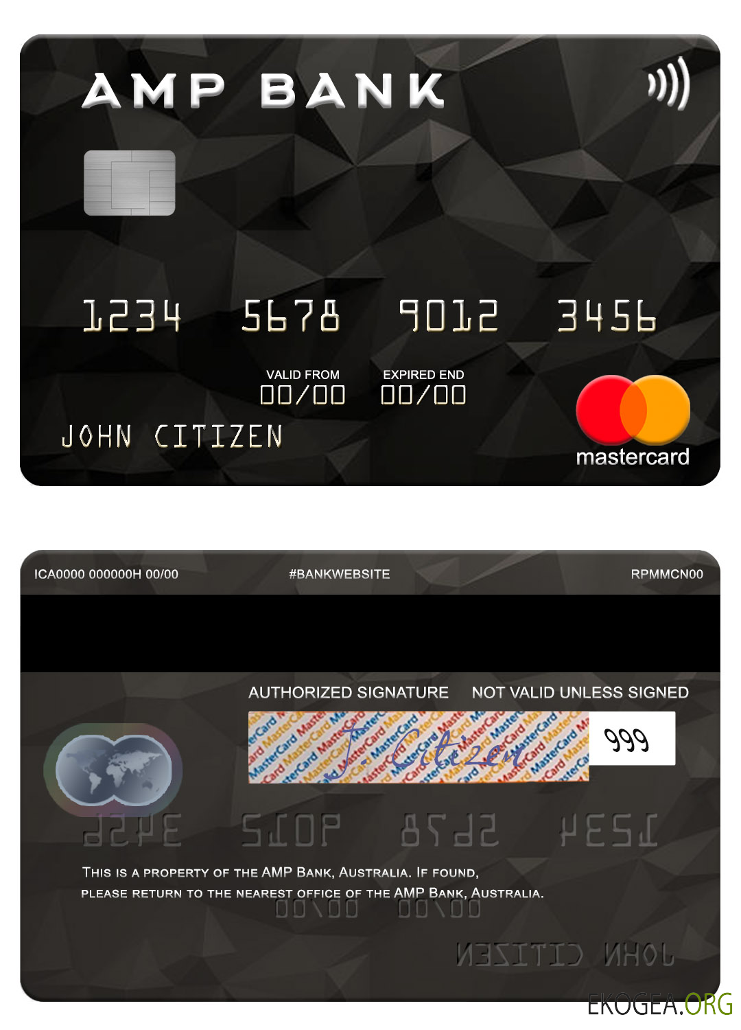 Carte mastercard australienne AMP Bank